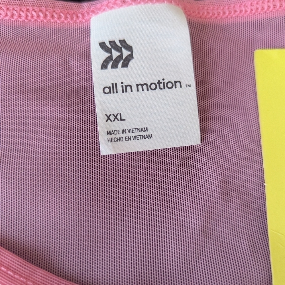 NWT All In Motion Pink/Orange Mesh Boxy Tee XXL - Picture 2 of 4